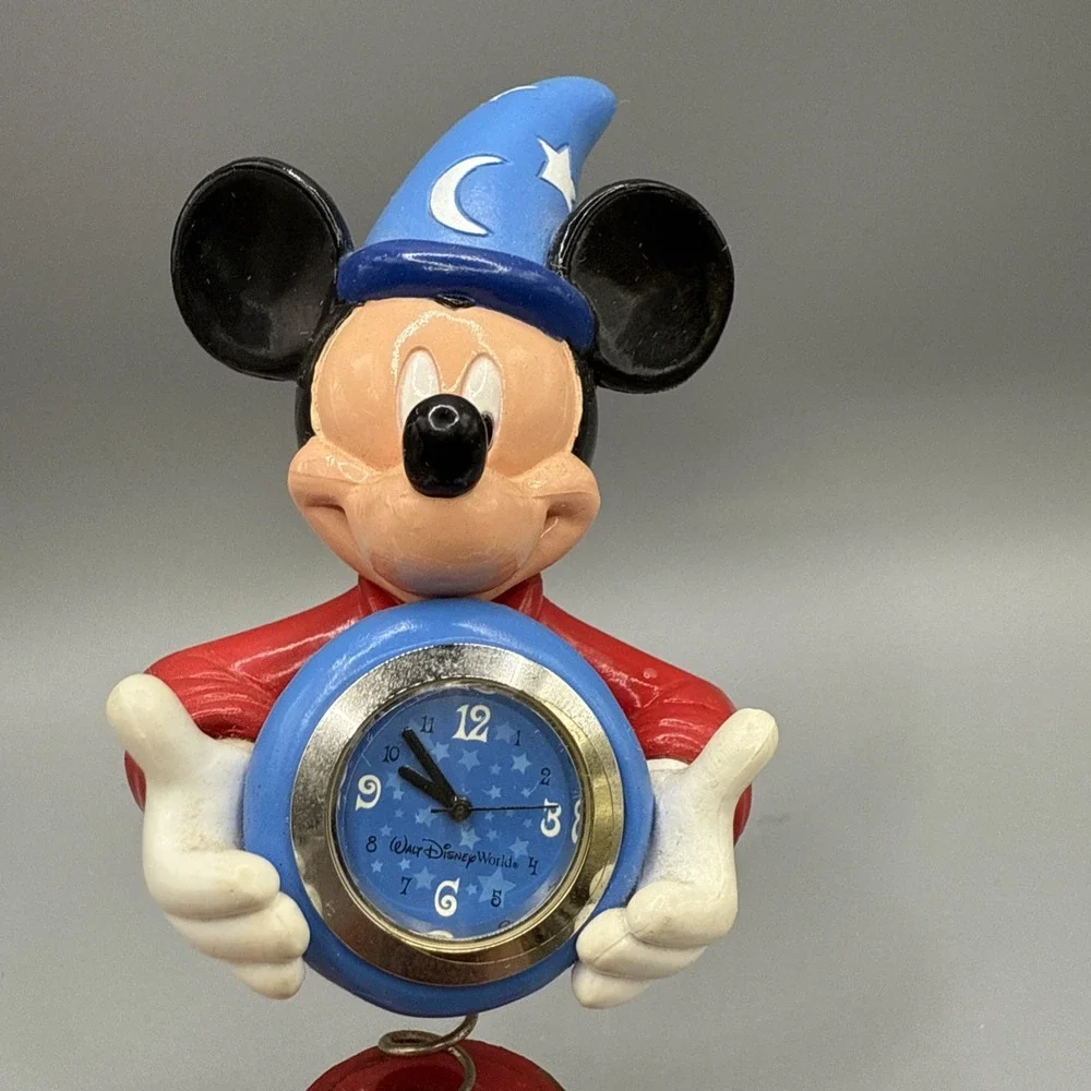 Walt Disney Fantasia Mickey Sorcerer Clock‎ Bobblehead Springy
